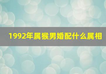 1992年属猴男婚配什么属相