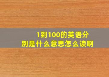 1到100的英语分别是什么意思怎么读啊