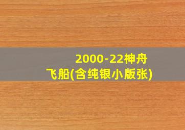 2000-22神舟飞船(含纯银小版张)