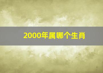 2000年属哪个生肖