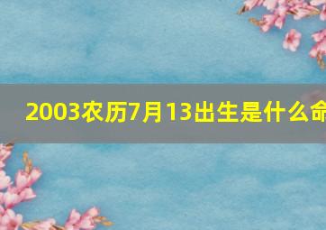 2003农历7月13出生是什么命