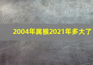 2004年属猴2021年多大了