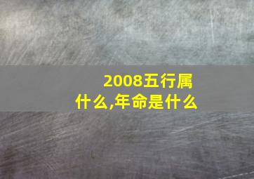 2008五行属什么,年命是什么