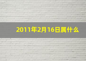 2011年2月16日属什么