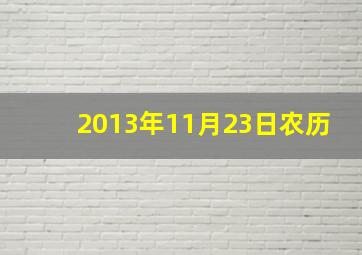 2013年11月23日农历