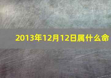 2013年12月12日属什么命