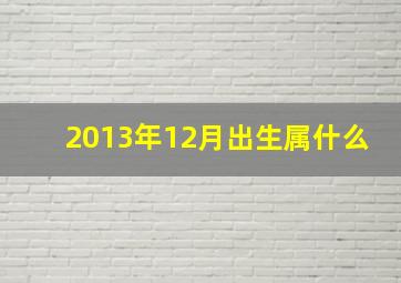 2013年12月出生属什么