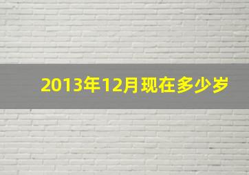 2013年12月现在多少岁