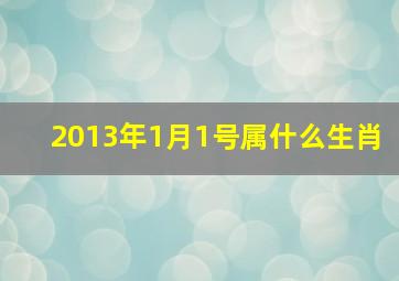 2013年1月1号属什么生肖