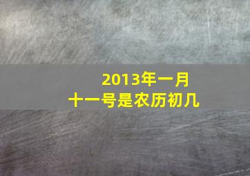 2013年一月十一号是农历初几