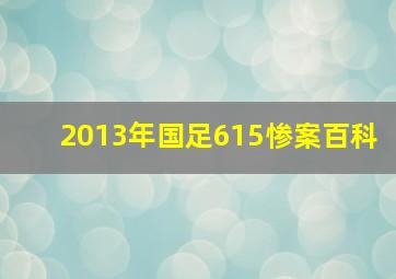 2013年国足615惨案百科