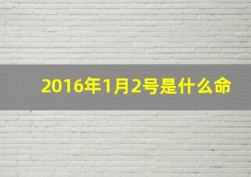 2016年1月2号是什么命