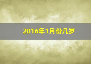 2016年1月份几岁