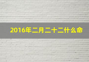 2016年二月二十二什么命