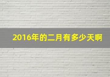 2016年的二月有多少天啊