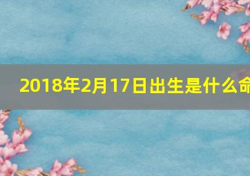 2018年2月17日出生是什么命