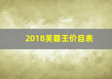 2018芙蓉王价目表