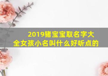 2019猪宝宝取名字大全女孩小名叫什么好听点的