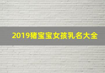 2019猪宝宝女孩乳名大全