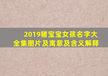 2019猪宝宝女孩名字大全集图片及寓意及含义解释