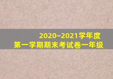 2020~2021学年度第一学期期末考试卷一年级