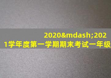 2020—2021学年度第一学期期末考试一年级