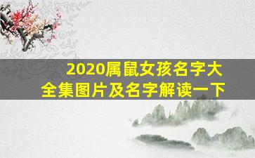 2020属鼠女孩名字大全集图片及名字解读一下