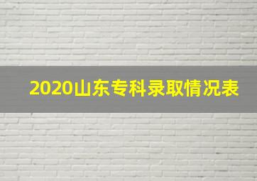 2020山东专科录取情况表