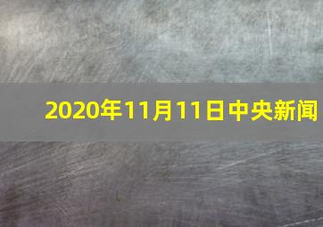 2020年11月11日中央新闻