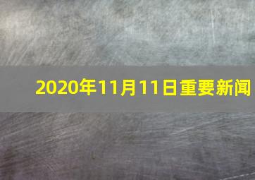 2020年11月11日重要新闻