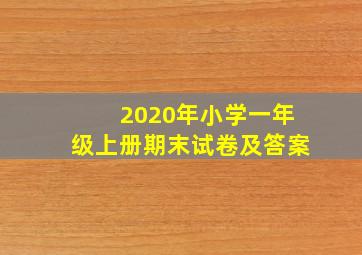 2020年小学一年级上册期末试卷及答案