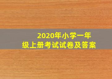 2020年小学一年级上册考试试卷及答案