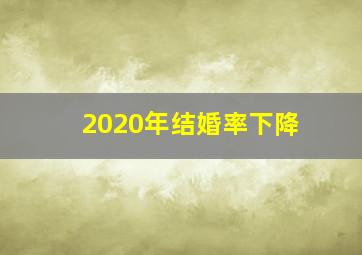 2020年结婚率下降