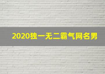 2020独一无二霸气网名男