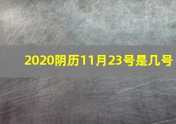 2020阴历11月23号是几号