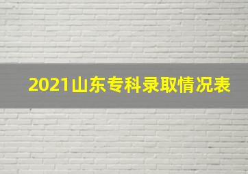 2021山东专科录取情况表