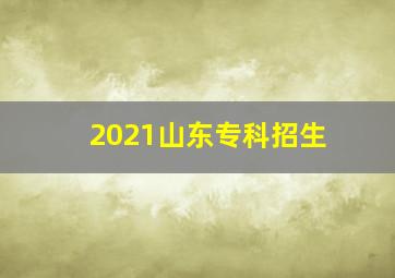 2021山东专科招生