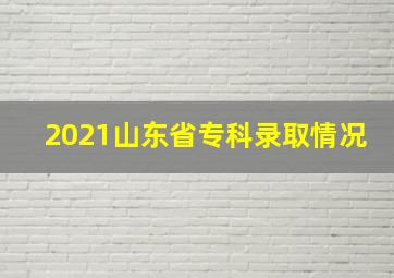 2021山东省专科录取情况