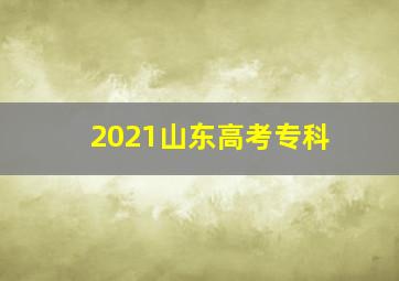 2021山东高考专科