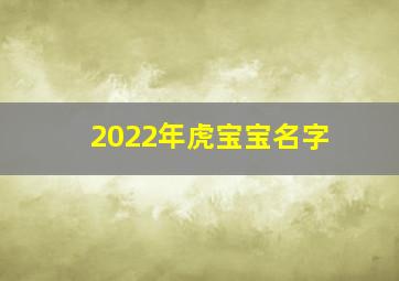 2022年虎宝宝名字