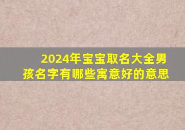 2024年宝宝取名大全男孩名字有哪些寓意好的意思