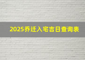 2025乔迁入宅吉日查询表