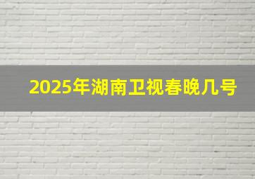 2025年湖南卫视春晚几号