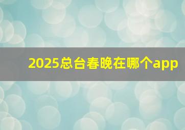 2025总台春晚在哪个app