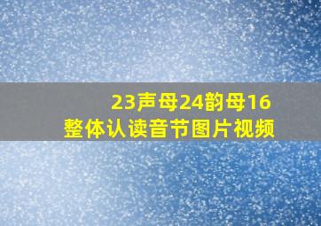 23声母24韵母16整体认读音节图片视频