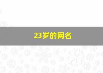 23岁的网名