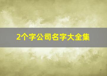 2个字公司名字大全集