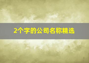 2个字的公司名称精选