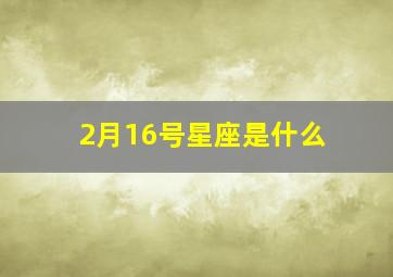 2月16号星座是什么