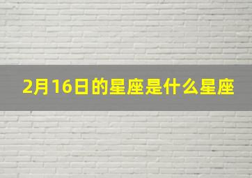 2月16日的星座是什么星座